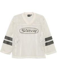 Stussy - Logo-Print Mesh T-Shirt - Lyst
