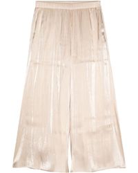 B+ AB - Laminated Wide-Leg Cropped Trousers - Lyst