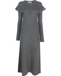 Chloé - Ruffle-detail Knitted Midi Dress - Lyst