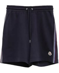Moncler - Pantalones Cortos Con Parche Del Logo - Lyst