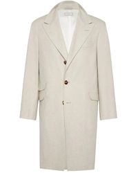 Brunello Cucinelli - カシミア ボタンコート - Lyst