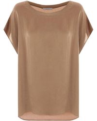 Dusan - Cap-sleeves Silk Blouse - Lyst