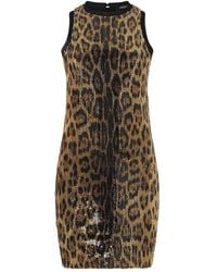 Roberto Cavalli - Sequined Leopard Mini Dress - Lyst