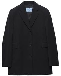 Prada - Veste En Gabardine À Simple Boutonnage - Lyst