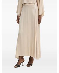 Haveone - Satin-Finish Flared Maxi Skirt - Lyst