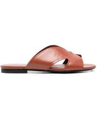 SERGIO MORETTI FIRENZE - Cut-Out Leather Slippers - Lyst
