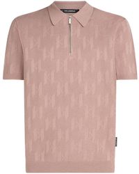KARL LAGERFELD - Monogram-Pattern Polo Shirt - Lyst