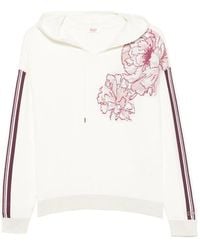 Liu Jo - Floral-Intarsia Side-Stripe Hoodie - Lyst