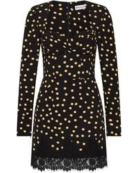 Rebecca Vallance - Millie Polka-Dot Lace-Trimmed Mini Dress - Lyst