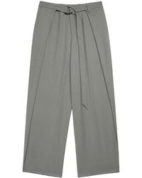 Ami Paris - Belted Wide-Leg Trousers - Lyst