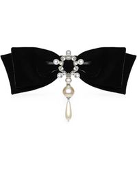 ANOUKI - Crystal-Embellished Velvet Hair Clip - Lyst