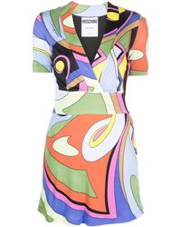 Moschino - Kleid mit geometrischem Print - Lyst
