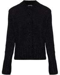Moncler - Cable-Knit Logo-Patch Cardigan - Lyst