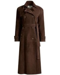 DUCIE - Corrin Double-Breasted Lamb-Suede Trench Coat - Lyst