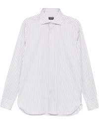 ZEGNA - Vertical-Stripe Long-Sleeve Shirt - Lyst