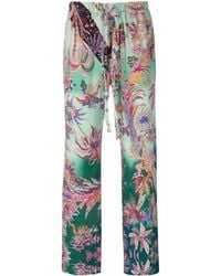 Etro Floral-print Pajama Pants - Green