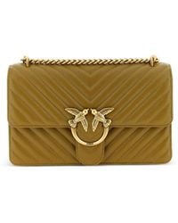 Pinko - Love One Classic Sheepskin Cross Body Bag - Lyst