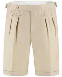 Brunello Cucinelli - Pleated Turn-Up Shorts - Lyst
