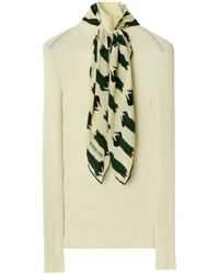 Burberry - Scarf-Detailed Knit Jumper - Lyst