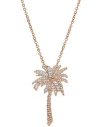Anita Ko - 18Kt Rose Palm Tree Diamond Necklace - Lyst