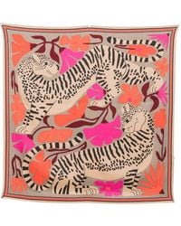 Inoui Edition - Animal-Print Floral Scarf - Lyst