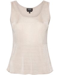 A.P.C. - Ribgebreide Top - Lyst