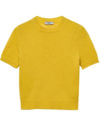 Prada - Kurzärmeliger Kaschmirpullover - Lyst