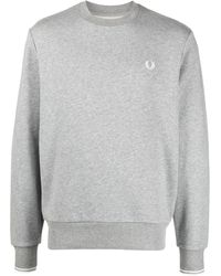 Fred Perry - Logo-embroidered Cotton-blend Sweatshirt - Lyst