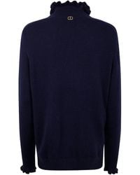 Twinset - High-Neck Logo-Detail Sweater - Lyst