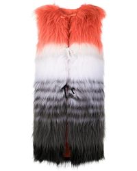 Mr & Mrs Italy Stripe-detail Vest Coat - Orange