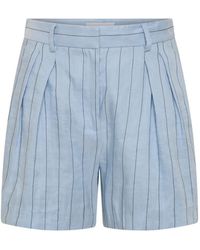 Rebecca Vallance - Effie Pleated Pinstriped Shorts - Lyst
