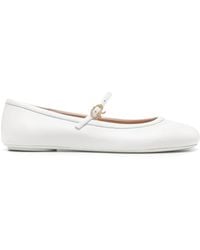 Gianvito Rossi - Round-toe Leather Ballerina Shoes - Lyst