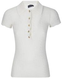 Haikure - Cable-Knit Short-Sleeve Polo Top - Lyst