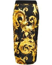 Versace Jeans Couture - Barocco-Print Pencil Skirt - Lyst