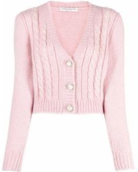 Alessandra Rich - Cárdigan corto con cuello en V - Lyst