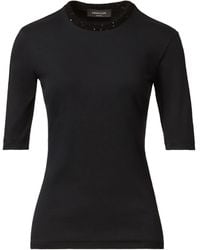 Fabiana Filippi - Top Met Verfraaide Hals En Korte Mouwen - Lyst