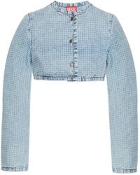 DIESEL - De-Terri-S Button Crop Jacket - Lyst