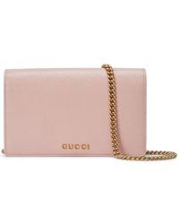 Gucci - Script Leather Wallet-on-chain - Lyst