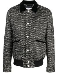 Philipp Plein - Herringbone-Pattern Wool Bomber Jacket - Lyst