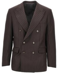 MARSĒM - Pinstripe Double-Breasted Blazer - Lyst