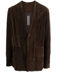 Rick Owens - Samthemd Mit Tiefem V-Ausschnitt - Lyst