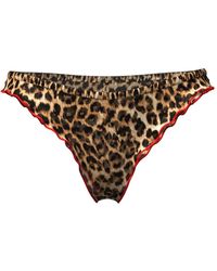 Scandale - Sauvage Ruffled Leopard-Print Thong - Lyst