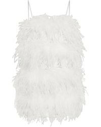 Oséree - Bridal Satin Mini Dress Full Plumage - Lyst