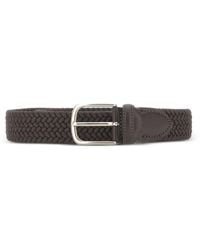 Alberto Luti - Woven Leather-Trim Belt - Lyst