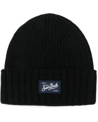 MC2 Saint Barth - Sheldon Logo-Patch Ribbed-Knit Beanie Hat - Lyst