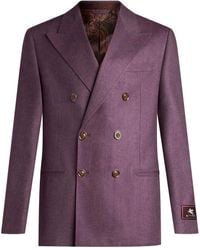 Etro - Double-Breasted Cashmere Blazer - Lyst