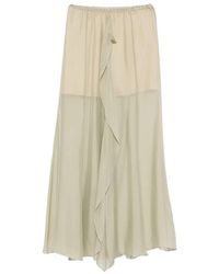 Alysi - Zip-Fastening Ruffled Midi Skirt - Lyst