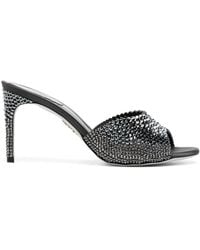 Rene Caovilla - Crystal-Embellished Leather Sandals - Lyst