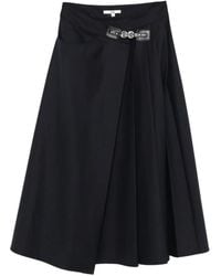 Maje - Jarmand Pleated-Design Buckle-Detail Midi Skirt - Lyst