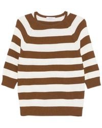Max Mara - Gestreepte Trui Met Raglan Mouwen - Lyst